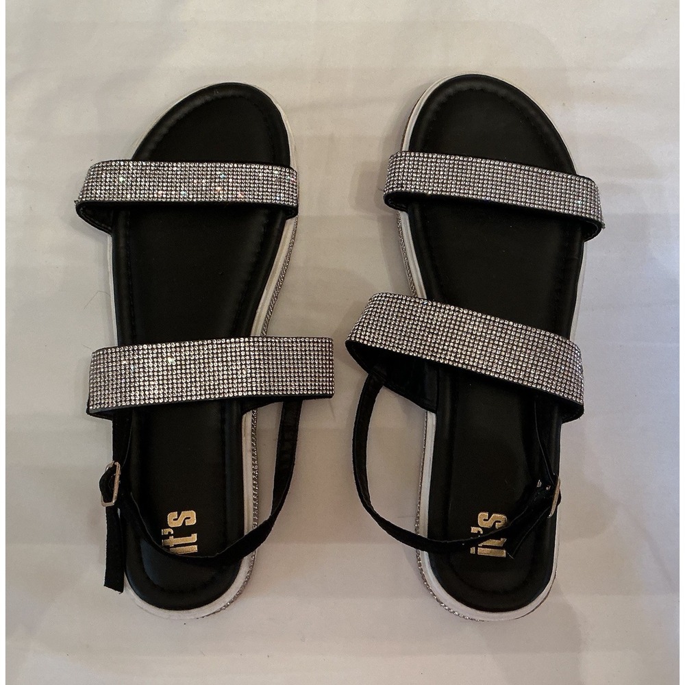 IT's Women's Shoes Sandals - Rhinestone Bling - Flat - Size 10